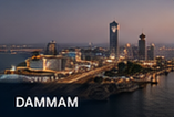 Dammam city and port at twilight